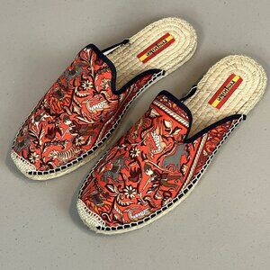 Respoke Chasse Orange Mule Espadrilles Shoes womens Size 10.5/11 Euro 41